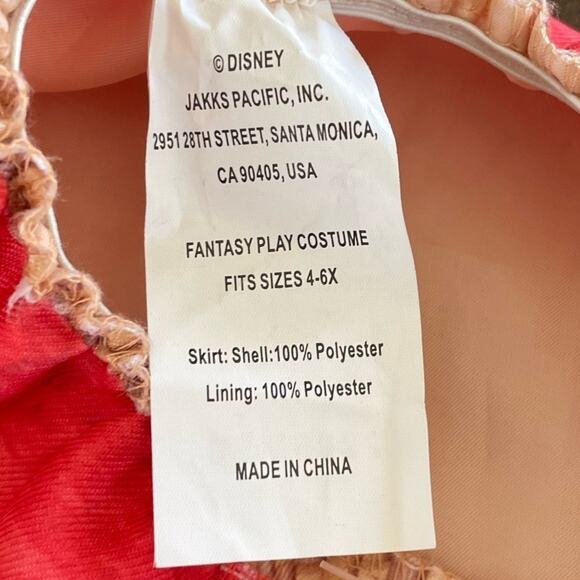 Disney Girl's‎ Moana Halloween Costume Boho Fringe Youth Neutral Skirt Size 4-6x - Picture 6 of 6